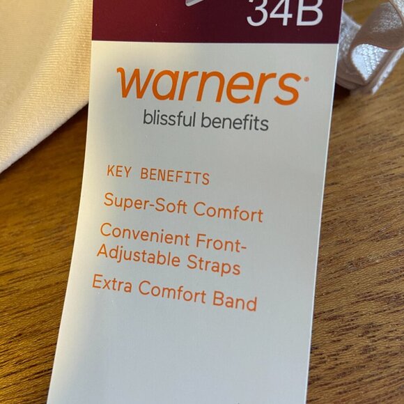 **Warner's** Women's Blissful Benefits Back-Smoothing Comfort Wireless T-Shirt - Picture 9 of 11